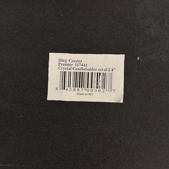 NWT Oleg Cassini Crystal Candlestick Holders 2 4" Stands,Vintage 117441 Premiere - Picture 8 of 8